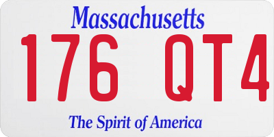 MA license plate 176QT4