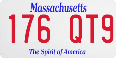 MA license plate 176QT9