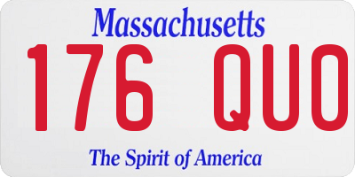 MA license plate 176QU0