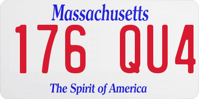 MA license plate 176QU4
