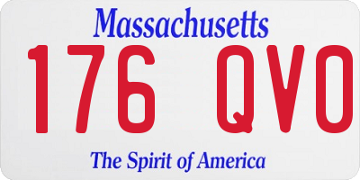 MA license plate 176QV0