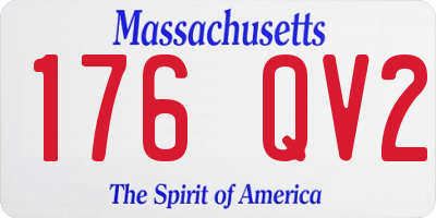 MA license plate 176QV2