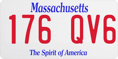MA license plate 176QV6