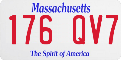 MA license plate 176QV7