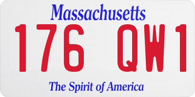 MA license plate 176QW1