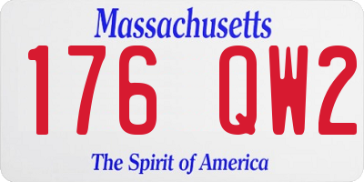 MA license plate 176QW2