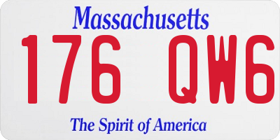 MA license plate 176QW6