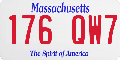 MA license plate 176QW7