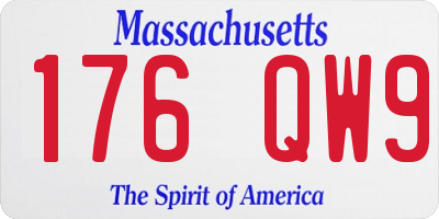 MA license plate 176QW9