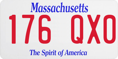 MA license plate 176QX0