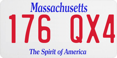 MA license plate 176QX4