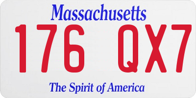 MA license plate 176QX7