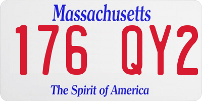 MA license plate 176QY2