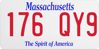 MA license plate 176QY9