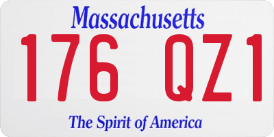 MA license plate 176QZ1