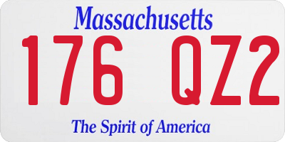 MA license plate 176QZ2