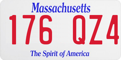 MA license plate 176QZ4
