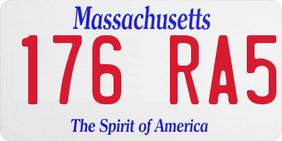 MA license plate 176RA5