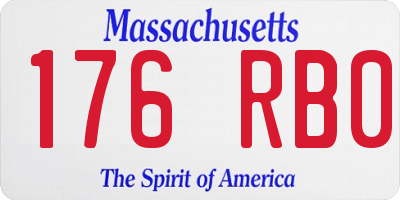 MA license plate 176RB0