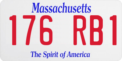 MA license plate 176RB1