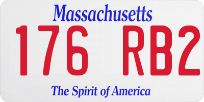 MA license plate 176RB2
