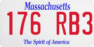 MA license plate 176RB3