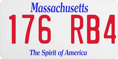 MA license plate 176RB4