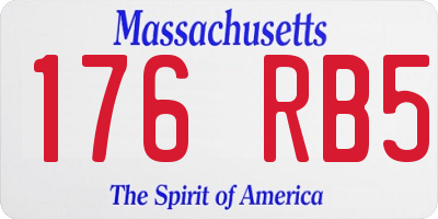 MA license plate 176RB5