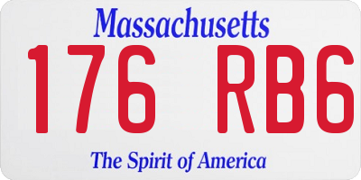 MA license plate 176RB6