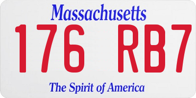 MA license plate 176RB7