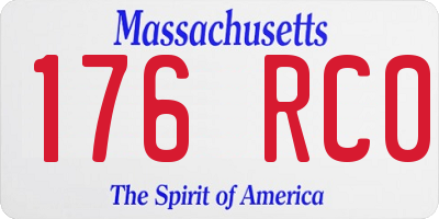 MA license plate 176RC0