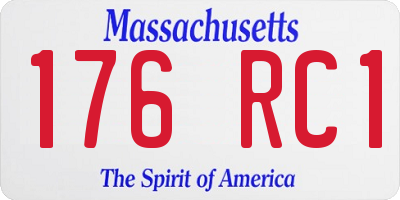 MA license plate 176RC1