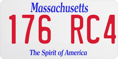MA license plate 176RC4
