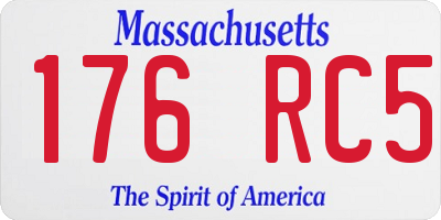 MA license plate 176RC5