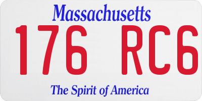 MA license plate 176RC6