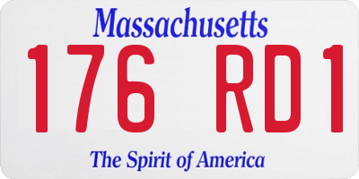 MA license plate 176RD1
