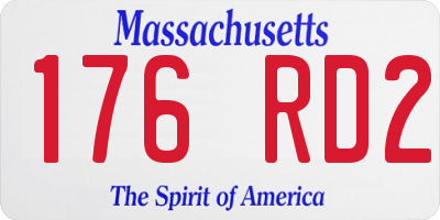 MA license plate 176RD2