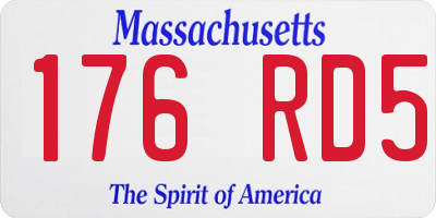 MA license plate 176RD5