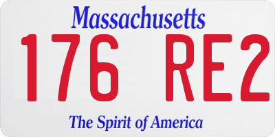 MA license plate 176RE2