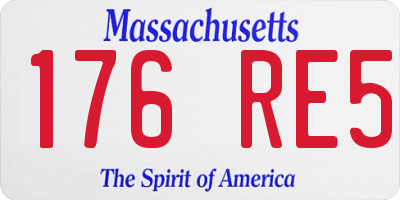 MA license plate 176RE5