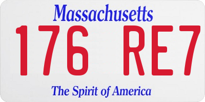 MA license plate 176RE7