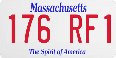 MA license plate 176RF1