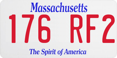 MA license plate 176RF2