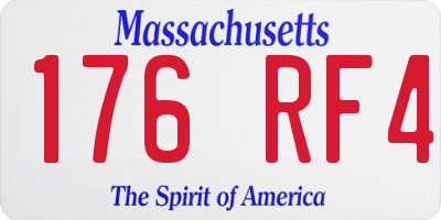 MA license plate 176RF4