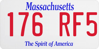 MA license plate 176RF5