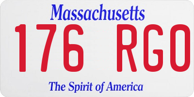 MA license plate 176RG0