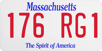 MA license plate 176RG1