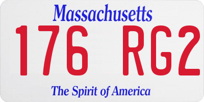 MA license plate 176RG2