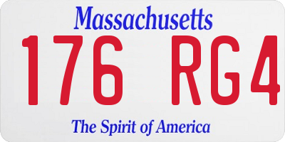MA license plate 176RG4