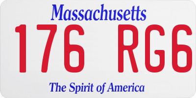 MA license plate 176RG6